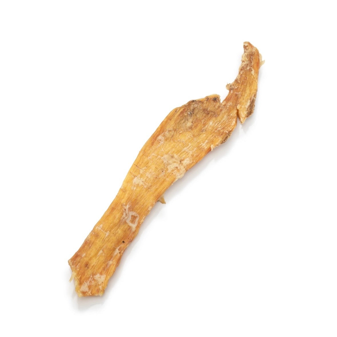 Brown dried paddywack on a white background